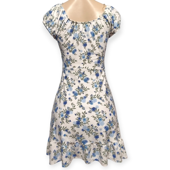 No Boundaries Blue and White Floral Mini Dress - Picture 6 of 7